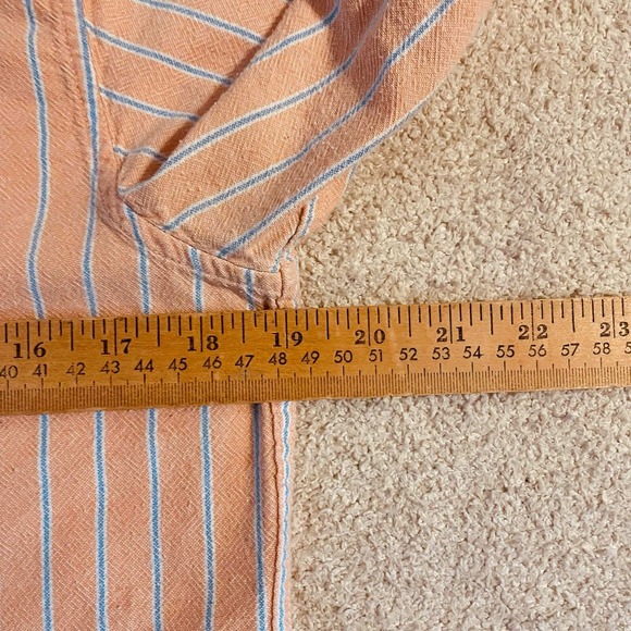 Ralph Lauren Mens Small Easter Orange Blue Striped Button Up Cotton Shirt - Picture 7 of 9